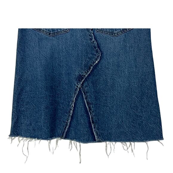 FRAME DENIM WOMENS SIZE 24 DECONSTRUCTED JEAN SKIRT BLUE NEW - Picture 9 of 12